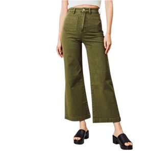 Rolla's Sailor Jean in Army Green High
Rise Wide Leg Women's 26